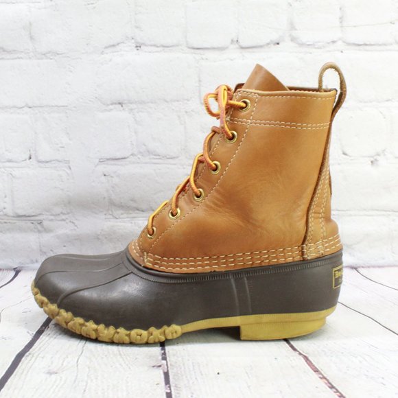 L.L. Bean Shoes - LL Bean Thinsulate Lined 8" Brown Leather Waterproof Duck Boots Size 6 M